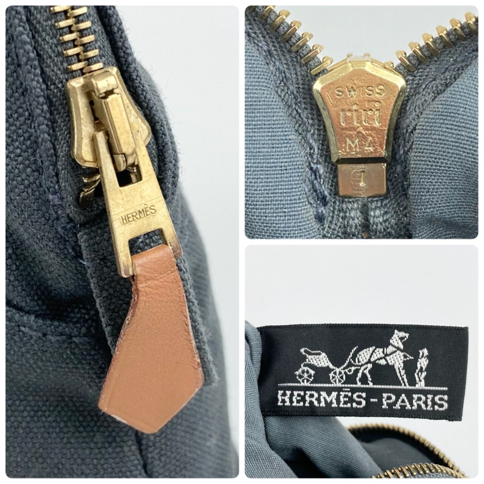 HERMES エルメス ボリード ポーチ ミニミニ コットンキャンバス 