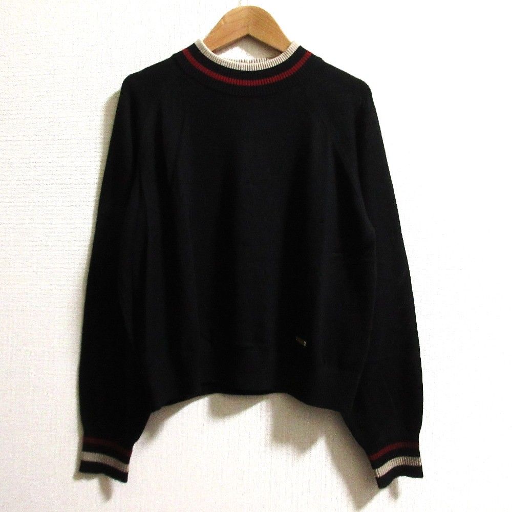 BLUE LABEL CRESTBRIDGE ブルーレーベルクレストブリッジ ニットセーター スカート セットアップ サイズ38 ブラック レディース 古着