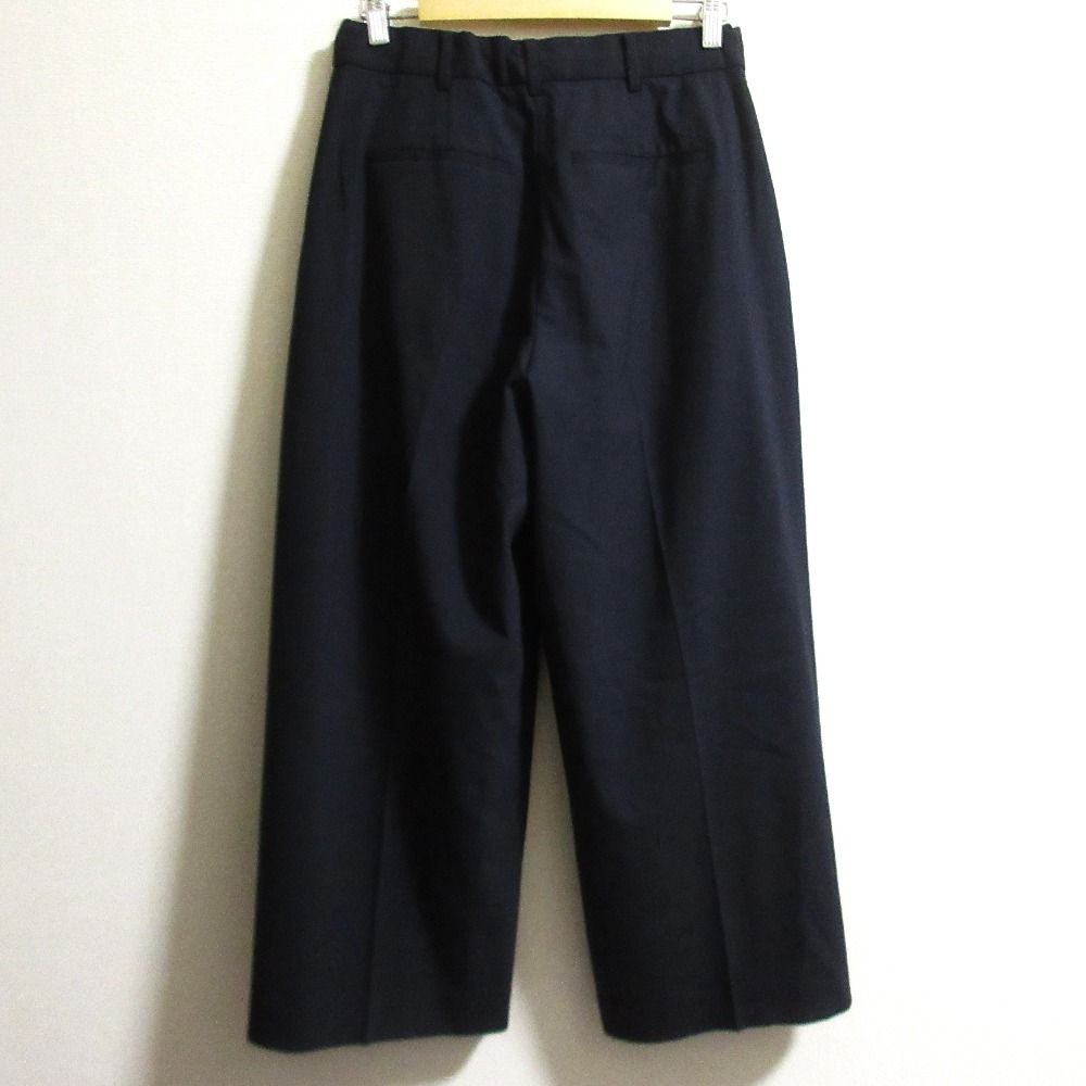 ETRE TOKYO エトレトウキョウ モデル ウエストアジャスタブル タックワイドパンツ 1223521084 サイズS ネイビー レディース 古着