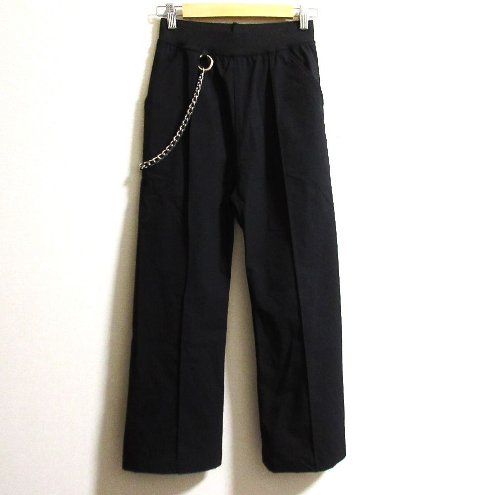 KISHIDAMIKI キシダミキ cordura adjurtable zip trousers チェーン付き イージーパンツ サイズF ブラック レディース 古着