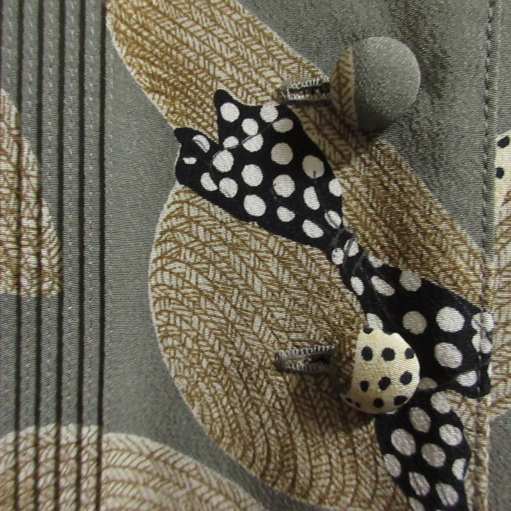 PINK HOUSE ピンクハウス ハットプリント レースフリル ワンピース グレー レディース 古着