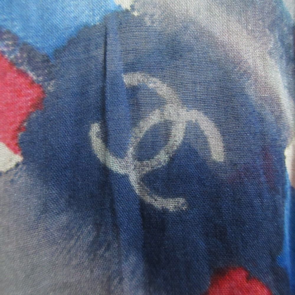 CHANEL シャネル フリル ノースリーブブラウス P54006 サイズ34 ブルー レディース 古着