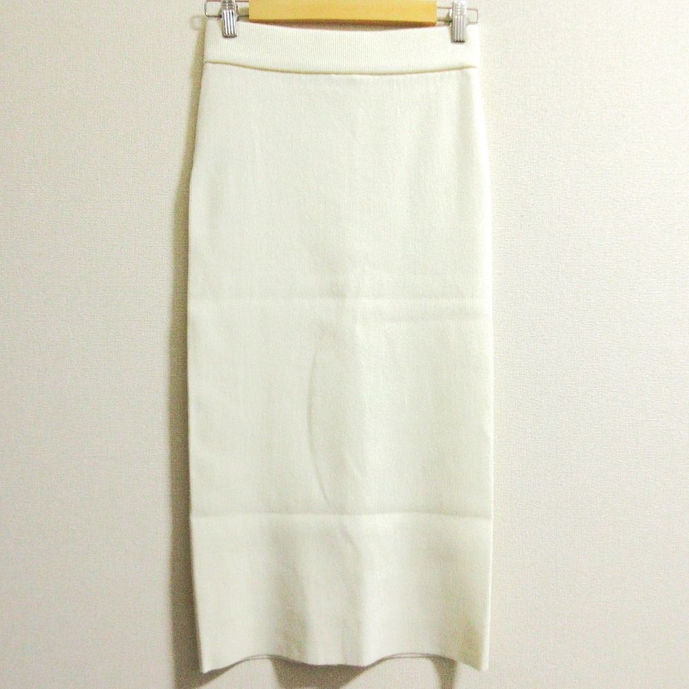 25SS MUSE de Deuxieme Classe ミューズ ドゥーズィエムクラス DINER RIB TIGHT スカート サイズ36 ホワイト レディース 古着
