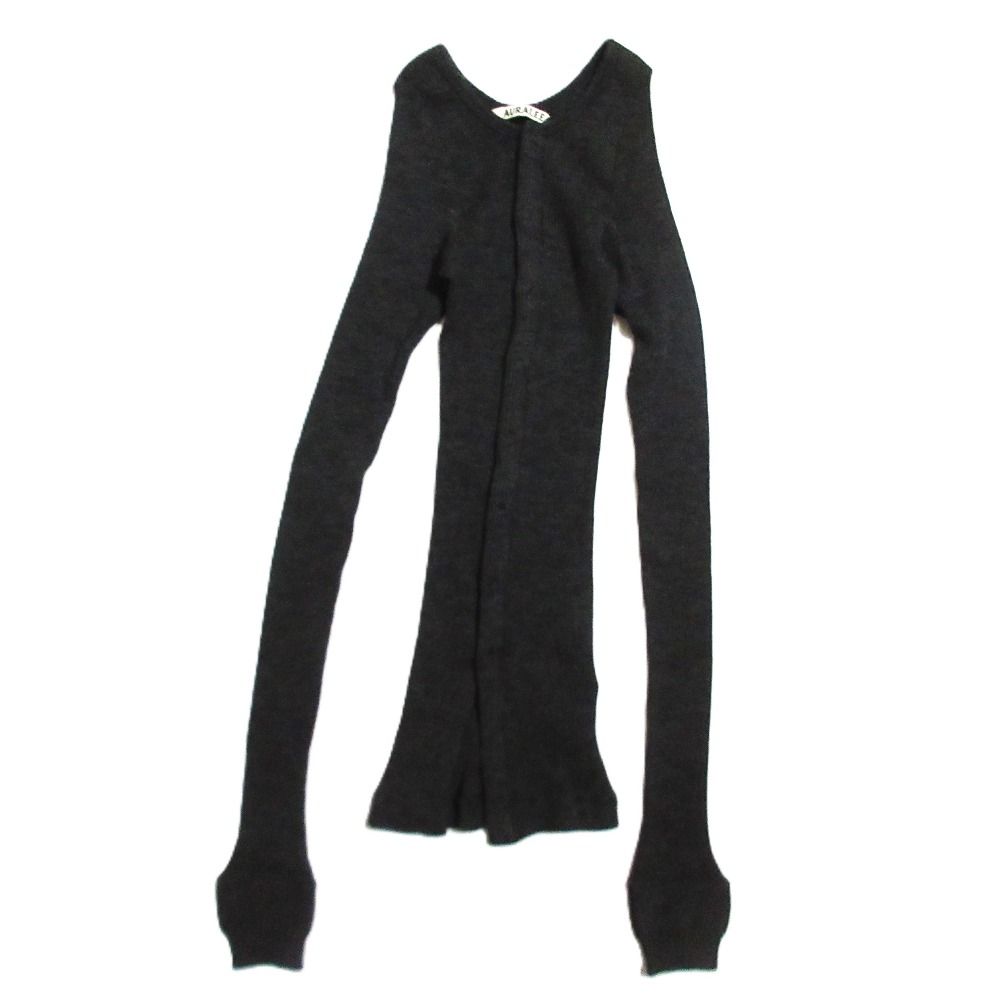 美品 24AW AURALEE オーラリー WOOL SOFT RIB CARDIGAN ウールソフト