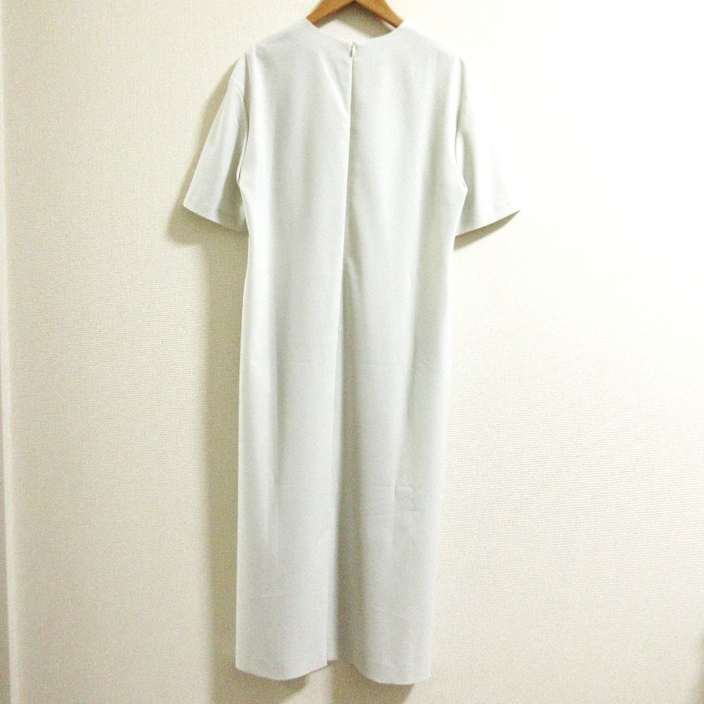 24 SS theory luxe セオリーリュクス 2 SHINA 半袖 ワンピース サイズ40 ライトグレージュ レディース 古着
