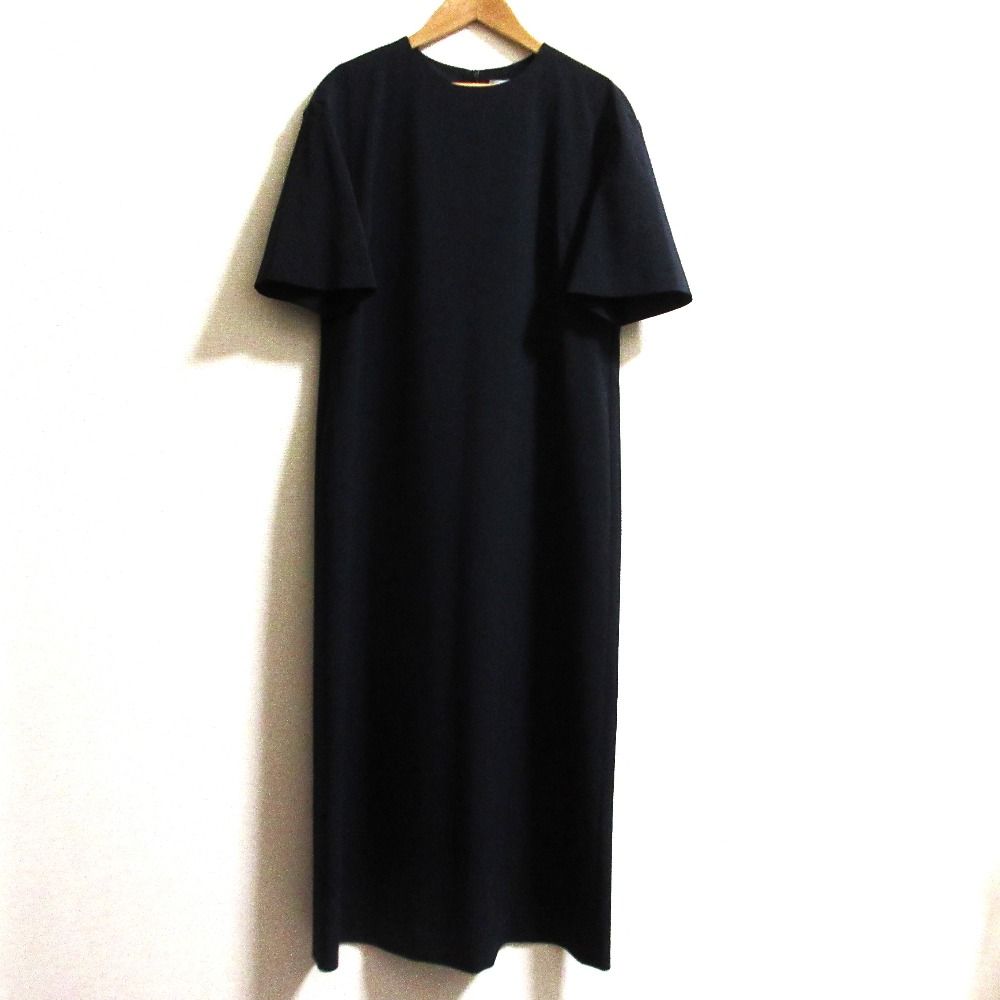 24 SS theory luxe セオリーリュクス 2 SHINA 半袖 ワンピース サイズ40 ネイビー レディース 古着