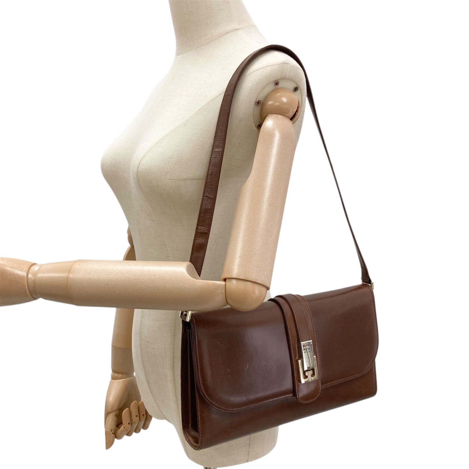 GUCCI グッチ サッチェル レザー ショルダーバッグ クラッチバッグ