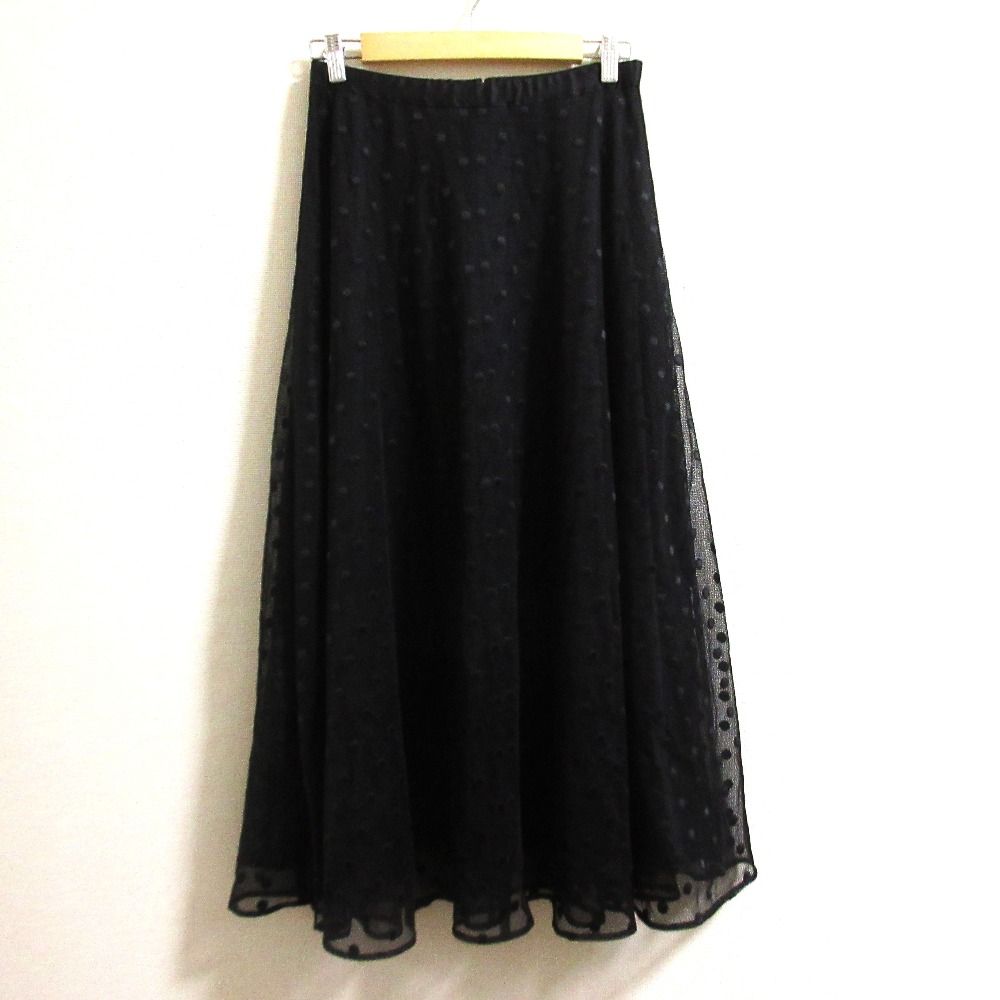 GRACE CLASS グレースクラス 25SS ドット emb チュール スカート 0225221038 サイズ38 ブラック レディース 古着