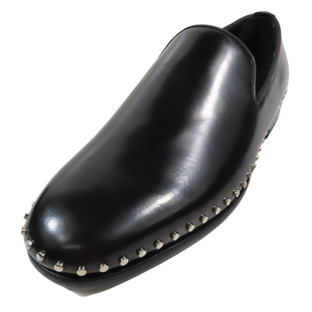 JIMMY CHOO ジミーチュウ SLOANE スローン オペラシューズ ローファー スリッポン スタッズ レザー 靴 39 ブラック メンズ 古着