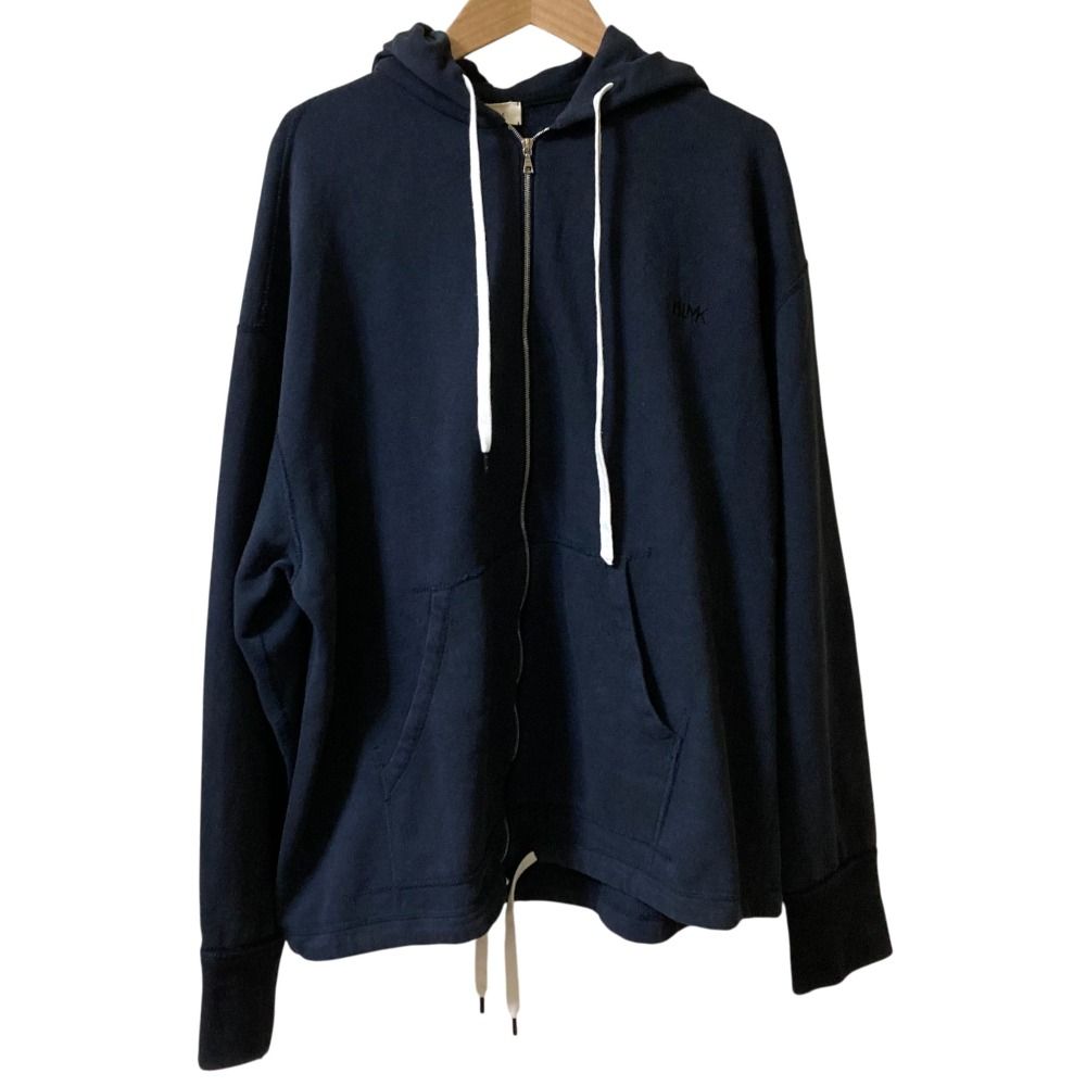 25SS BLAMINK ブラミンク コットンジップパーカー オーバーサイズ 7912-222-0058 サイズ1 ネイビー レディース 古着