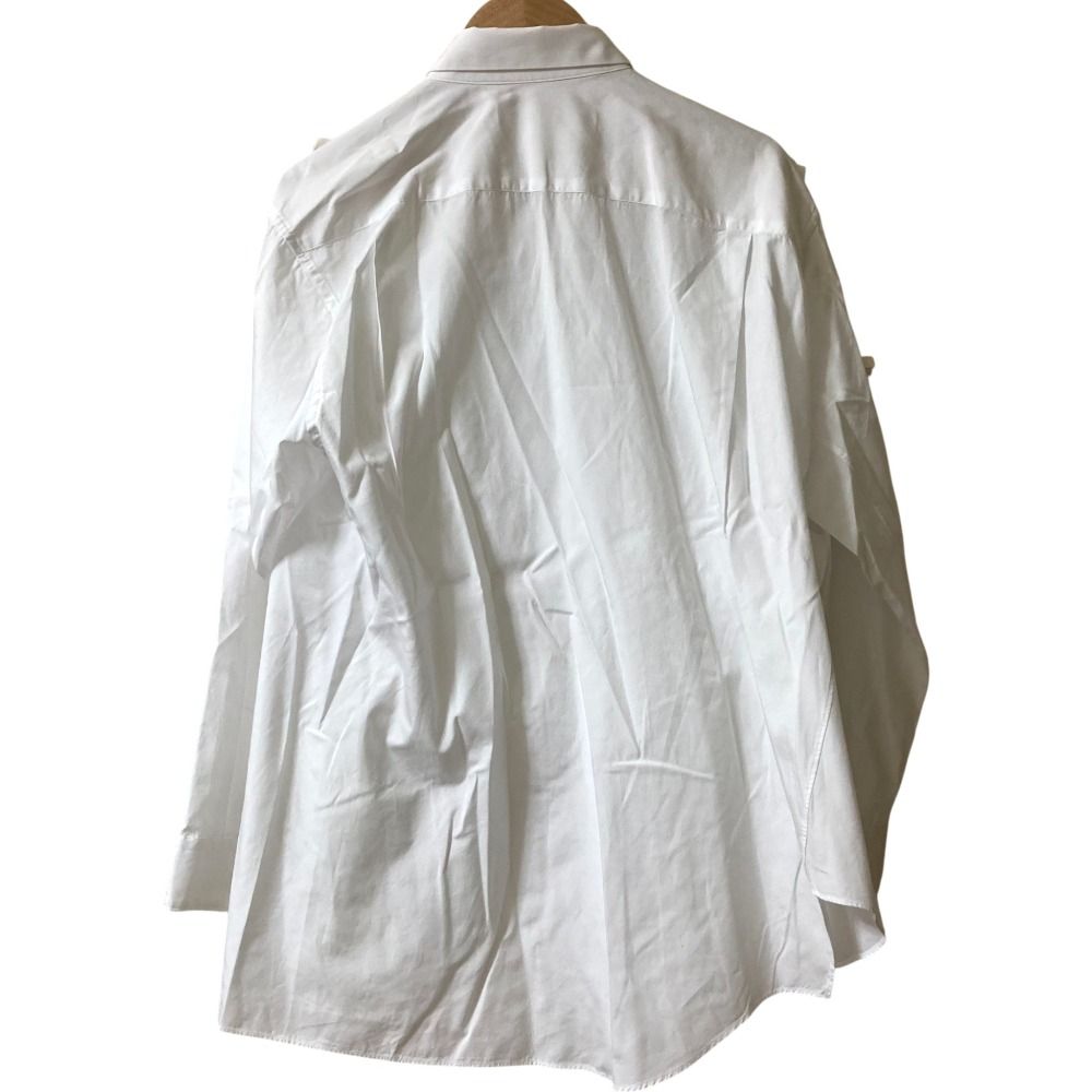 22AW COMME des GARCONS コムデギャルソン コムコム ラッフルシャツ ブラウス AD2025 RJ-B030 サイズS ホワイト レディース 古着