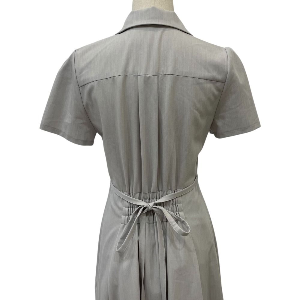  25 SS Rirandture リランドチュール サイドプリーツ シャツワンピース 1 グレー レディース 古着 半袖 その他