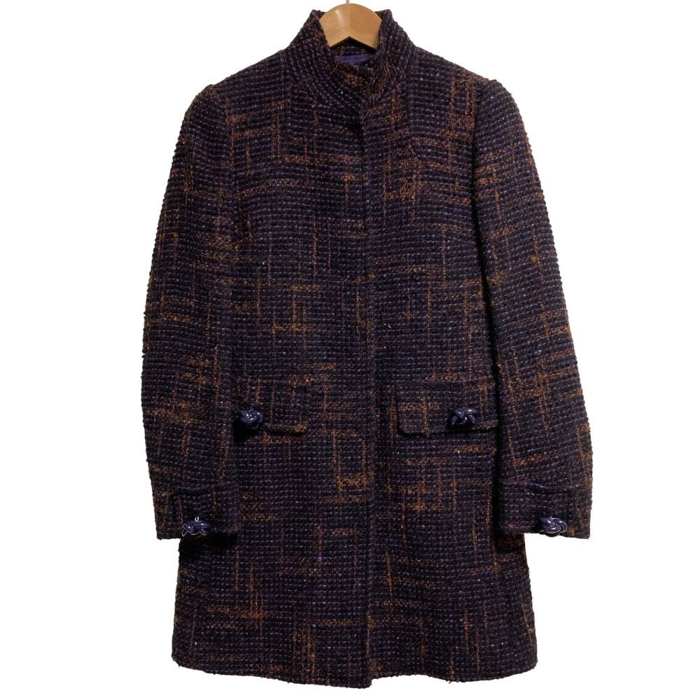 RED VALENTINO レッドヴァレンティノ スタンド ツイードコート サイズ38 パープル系 レディース 古着