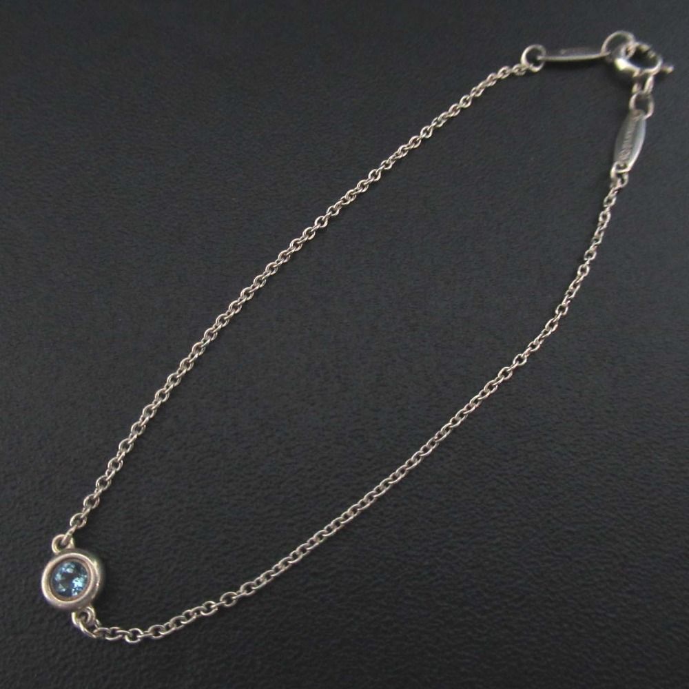 Tiffany-Co ティファニー エルサペレッティ バイザヤード アクアマリン ブレスレット Ag925 シルバー レディース 古着