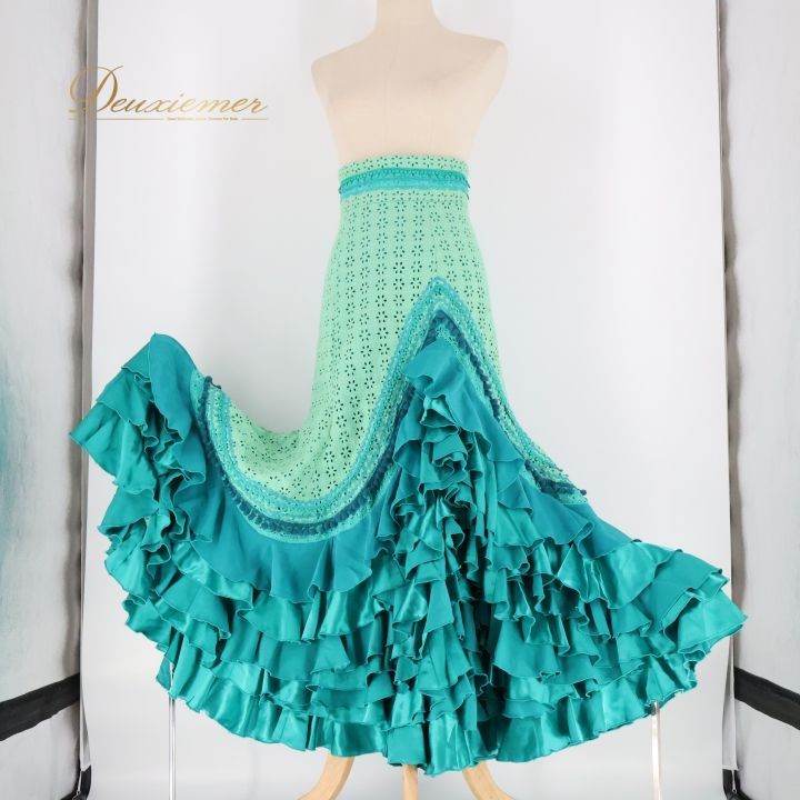 フラメンコ 衣装 ソニアジョーンズ SONIA JOHNES ファルダ スカート 緑