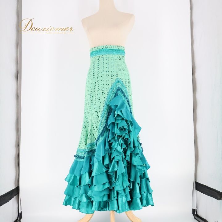 フラメンコ 衣装 ソニアジョーンズ SONIA JOHNES ファルダ スカート 緑