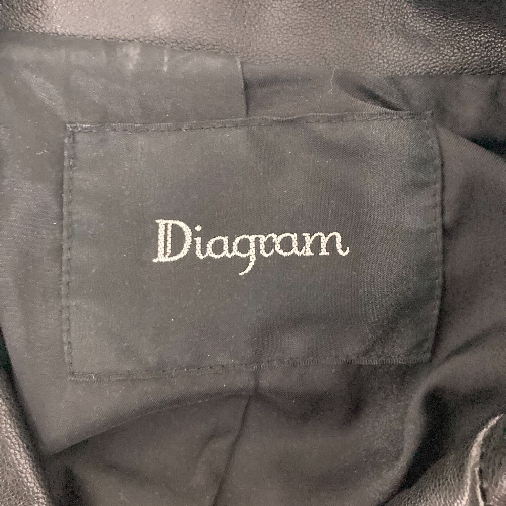 良品 Diagram ダイアグラム ラムレザー ライダースジャケット 36サイズ