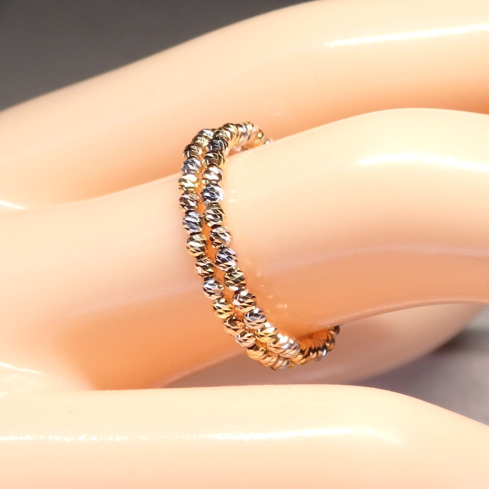 形状記憶リング 3連 Z5855 K18スリーカラー 地金 指輪 フリーサイズ 形状記憶リング 3連 Z5855 K18スリーカラー 地金 指輪 フリーサイズ