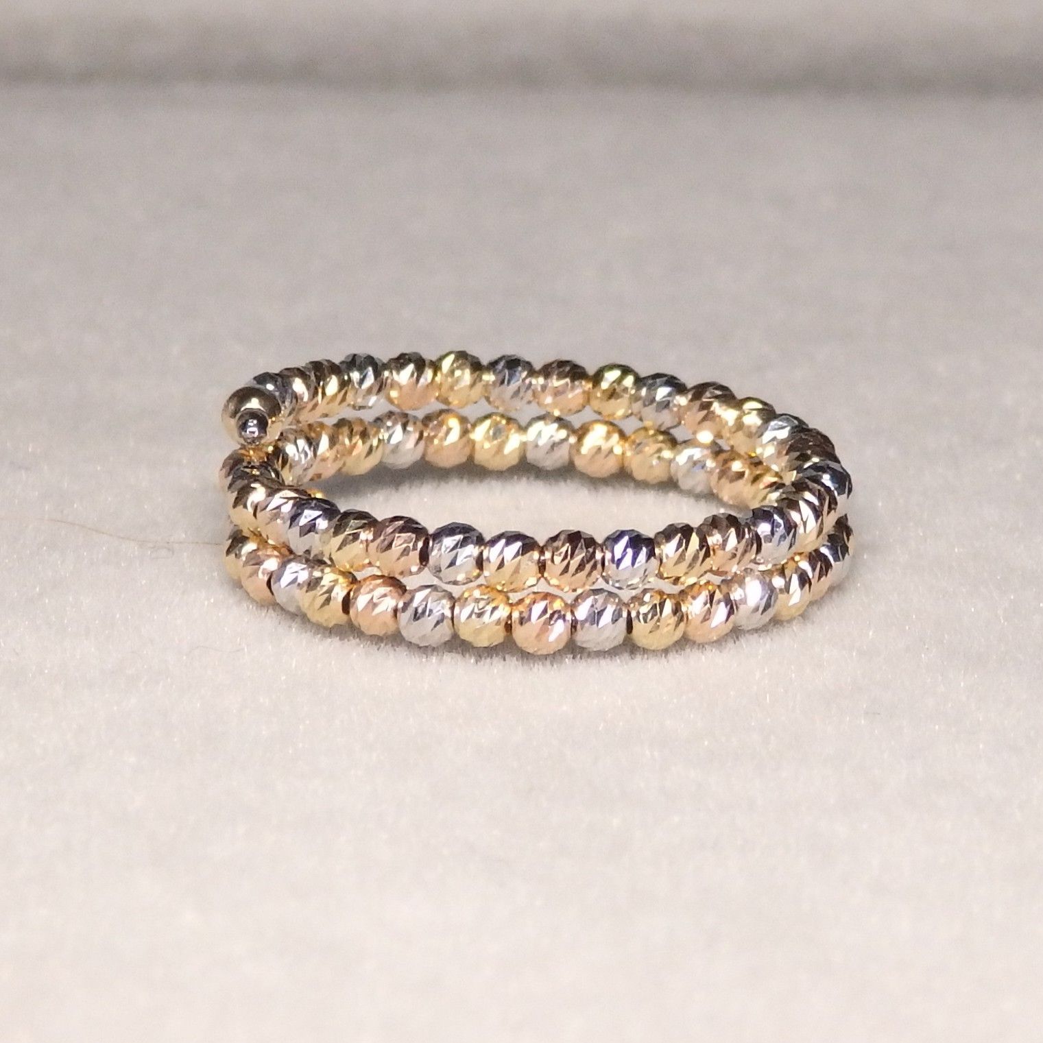 形状記憶リング 3連 Z5855 K18スリーカラー 地金 指輪 フリーサイズ 形状記憶リング 2連 Z5853 K18スリーカラー 地金 指輪 フリーサイズ