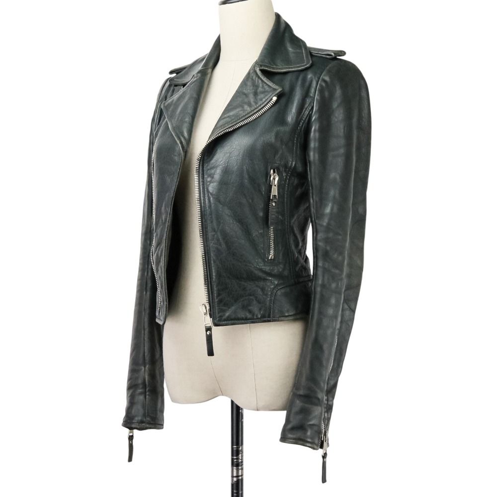 BALENCIAGA バレンシアガ ラムレザー ダブル ライダースジャケット 34