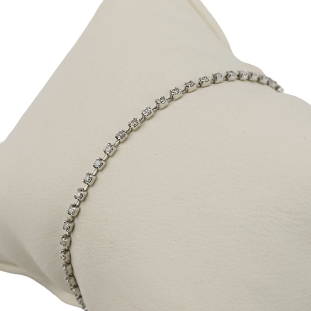 ノーブランド Pt 850 ダイヤモンド Total 1.00 ct ブレスレット 総重量4.4 g シルバー レディース 古着
