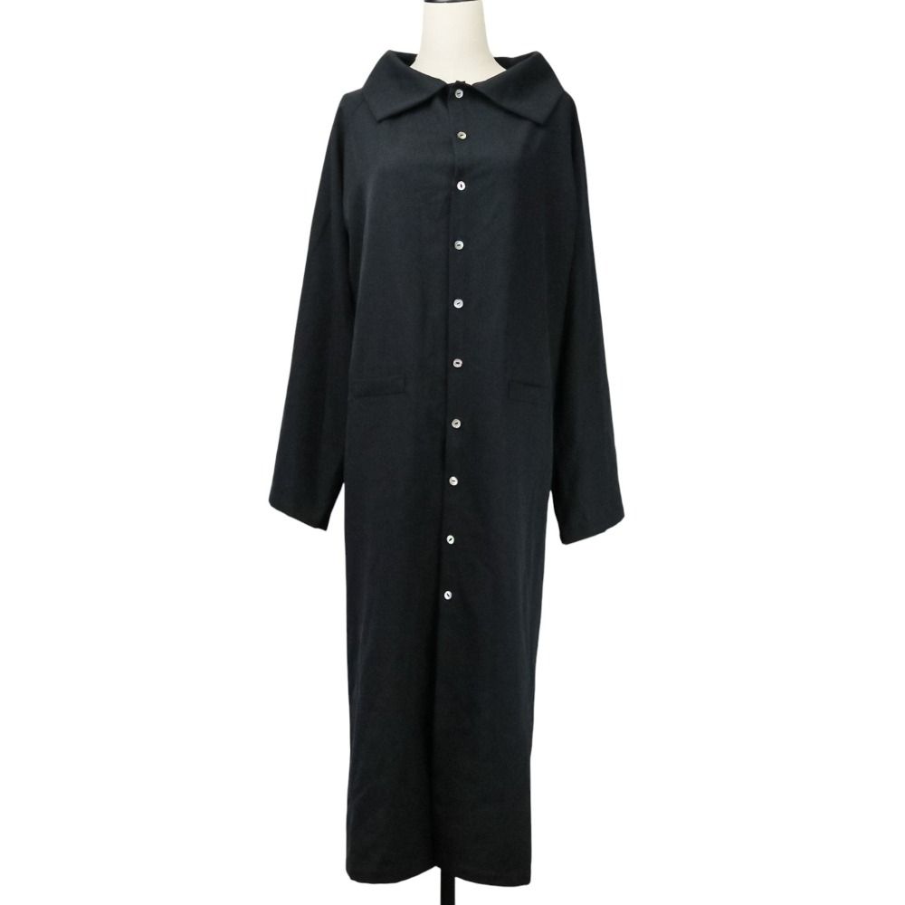 94AW Yohji Yamamoto ヨウジヤマモト 着物スリーブ ウールワンピース FV-D19-103 サイズS ブラック レディース 古着