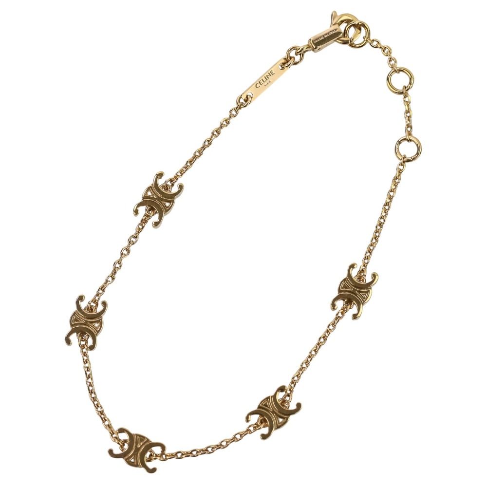 CELINE セリーヌ ミニトリオンフ ブレスレット ゴールド レディース 古着