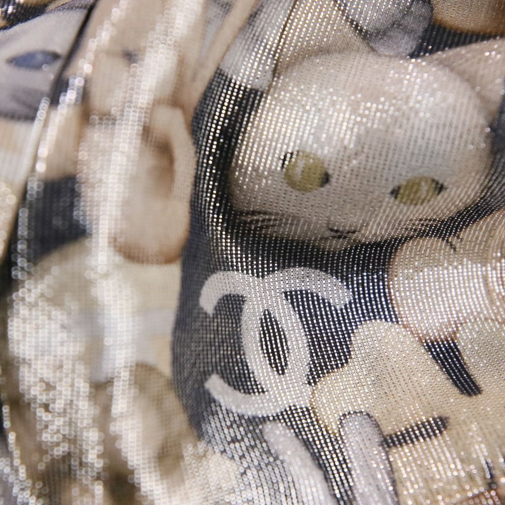 美品 CHANEL シャネル シュペット ココマークプリント リボンタイ付き