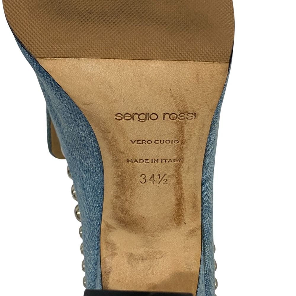 良品 Sergio Rossi セルジオロッシ SR1 スタッズ プレート デニム