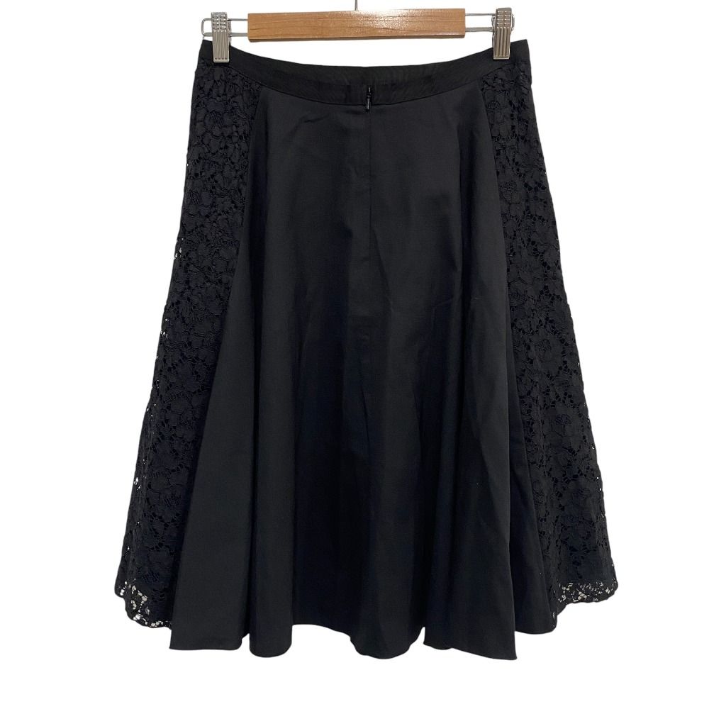 フォクシー　黒 フレアスカート レース付き 美品 FOXEY フォクシー Skirt Parisienne レースコンビ フレアスカート