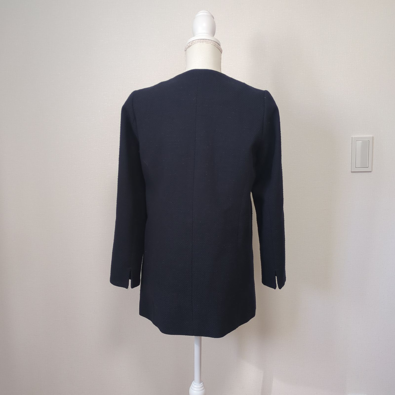 PICCIN 綾織りツイードロングジャケット ピッチン 入学 卒業 M ネイビー