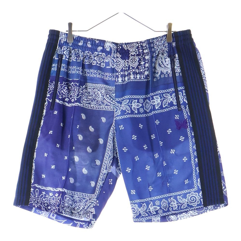 Needles ニードルス Bandana Print Track Short バンダナプリント ジップポケット トラックショーツ ブルー PU 1722