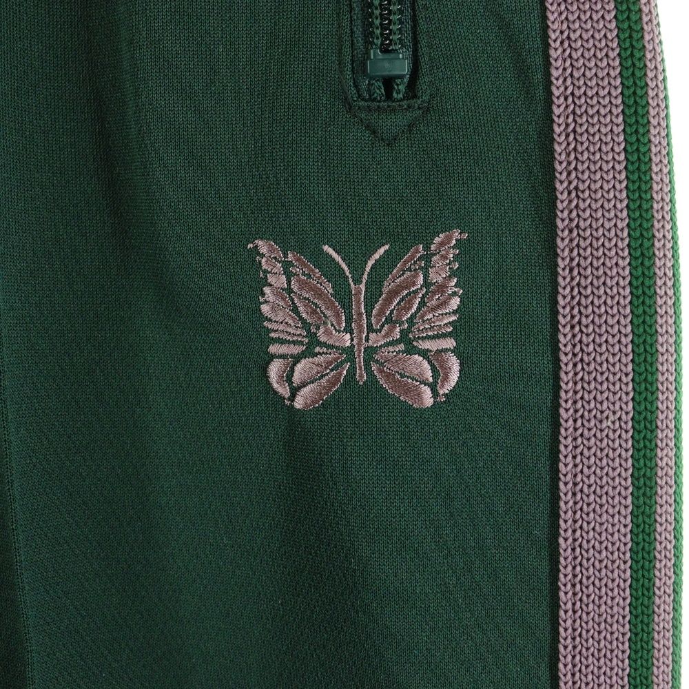 豊潤な Needles ニードルス 25AW TRACK PANT ワンポイントロゴ刺繍トラックパンツ グリーン RW316 暖かさのある