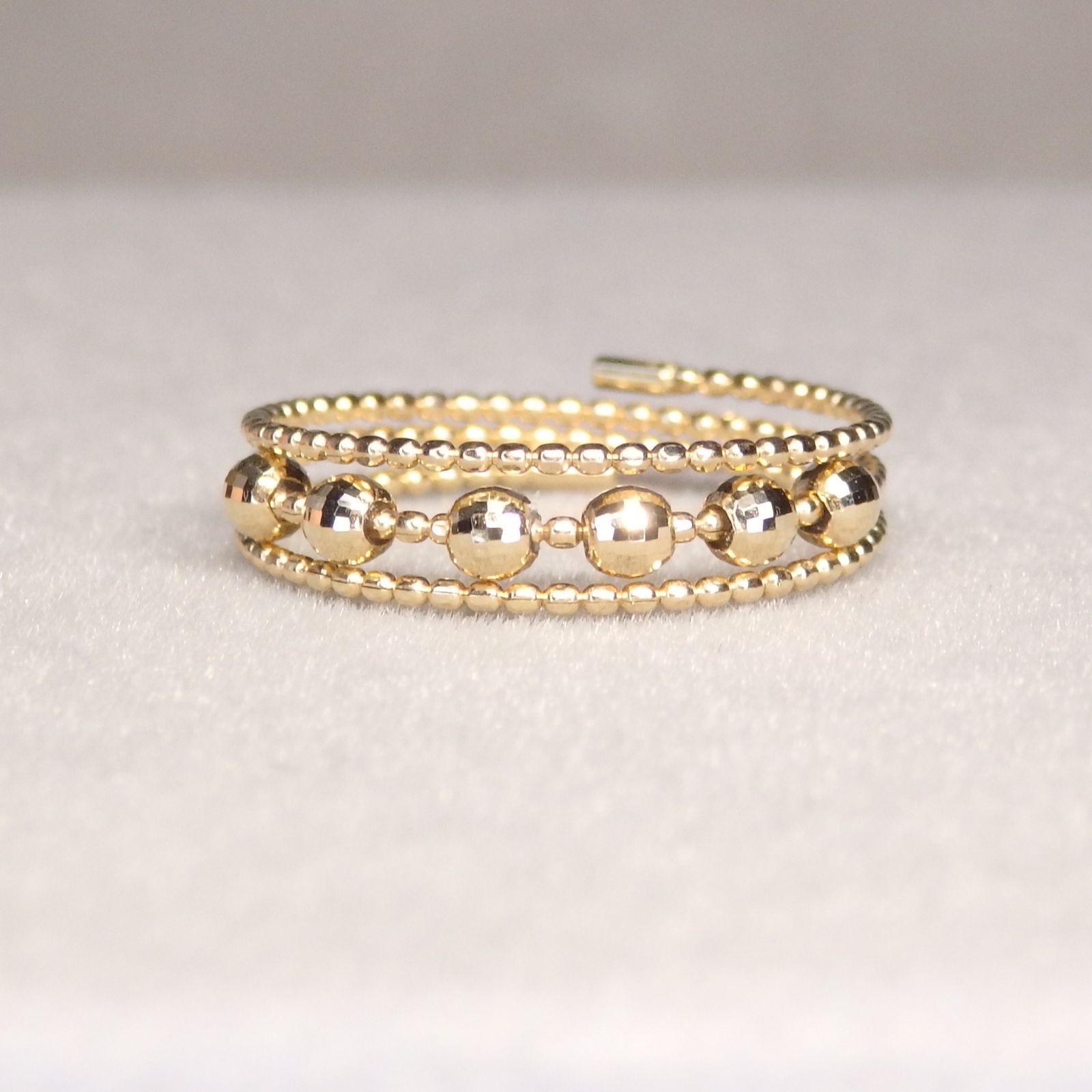 形状記憶リング 3連 Z5958 ゴールドK18 地金 指輪 フリーサイズ - メルカリ