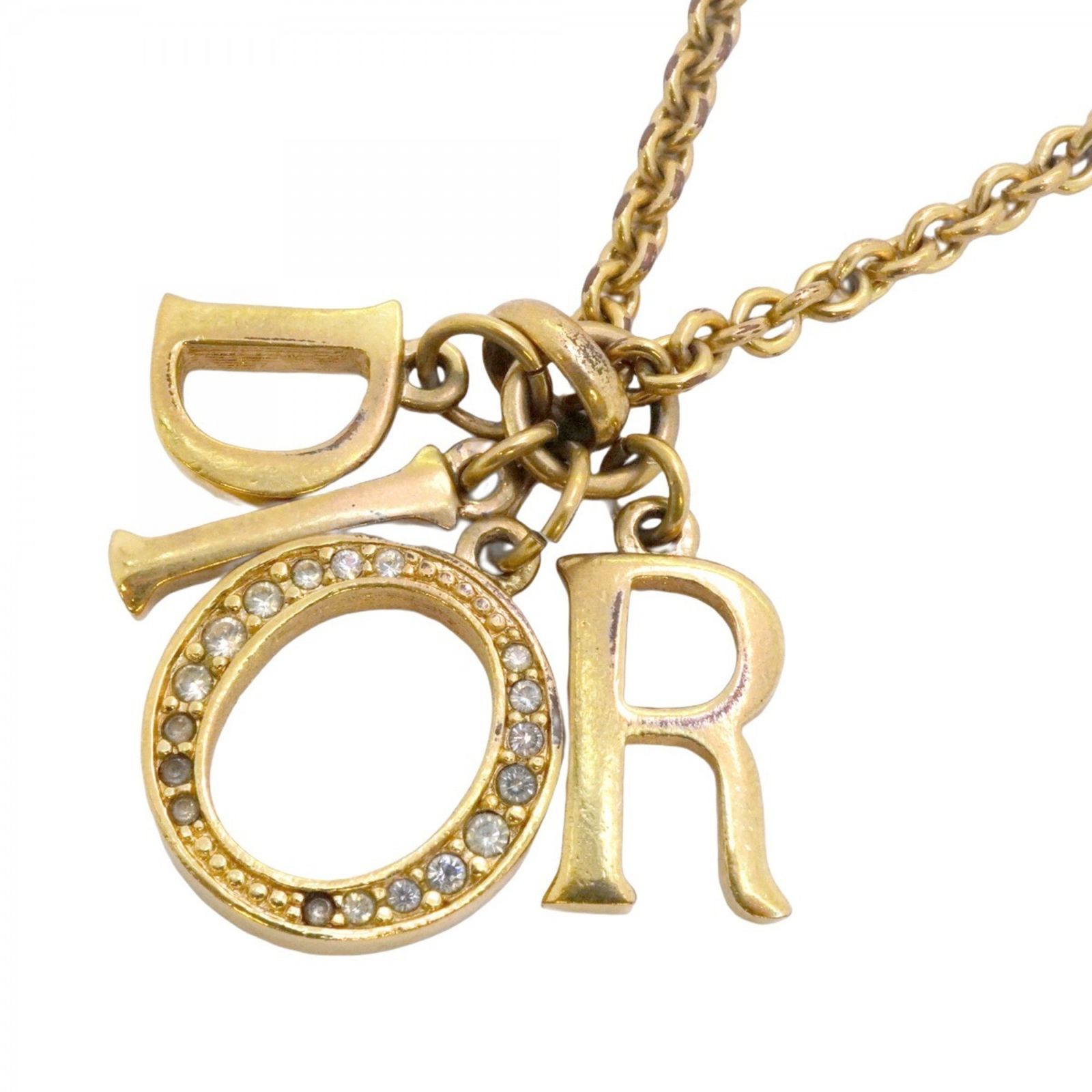 美品 Dior クリスチャンディオール ロゴ ストーン ゴールド ネックレス 楽天市場】【中古】 クリスチャンディオール ネックレス メタル