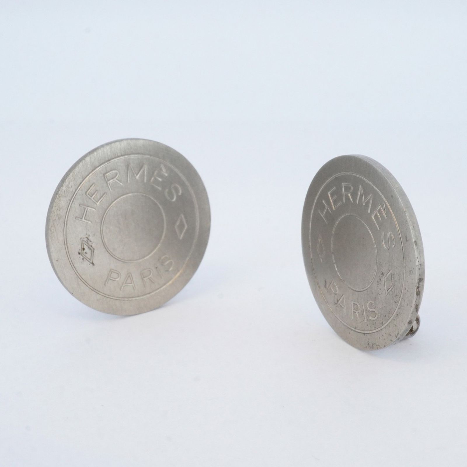 エルメス Hermes イヤリング セリエ サークル メタル シルバーレディース