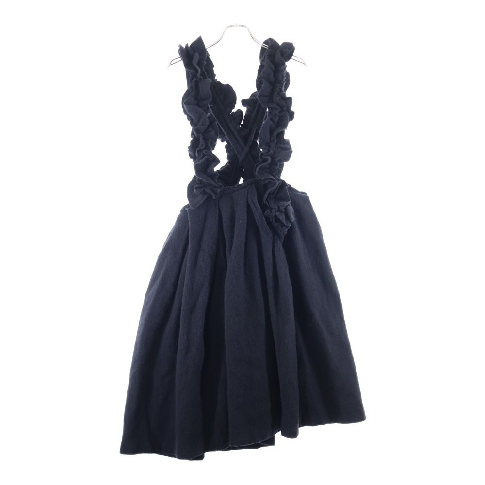 COMME des GARCONS COMME des GARCONS コムデギャルソンコムデギャルソン 22AW ウール ラッフル トリム キャミワンピース ドレス レディース ブラック RJ-A003 AD2025