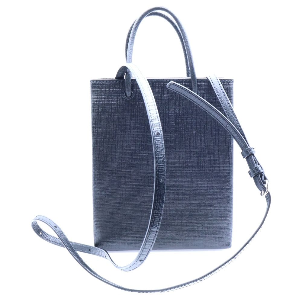 BALENCIAGA バレンシアガ ミニショッピングバッグ 2WAYバッグ トートバッグ ハンドバッグ ショルダーバッグ ブラック レザー 693805 シルバー金具