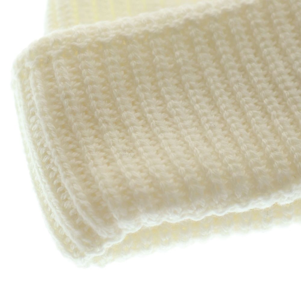  MONCLER モンクレール ×Willow Smith ウィロースミスコラボ ロゴワッペン付ウールニットキャップ ビーニー ホワイト ニット帽 ビーニー 帽子