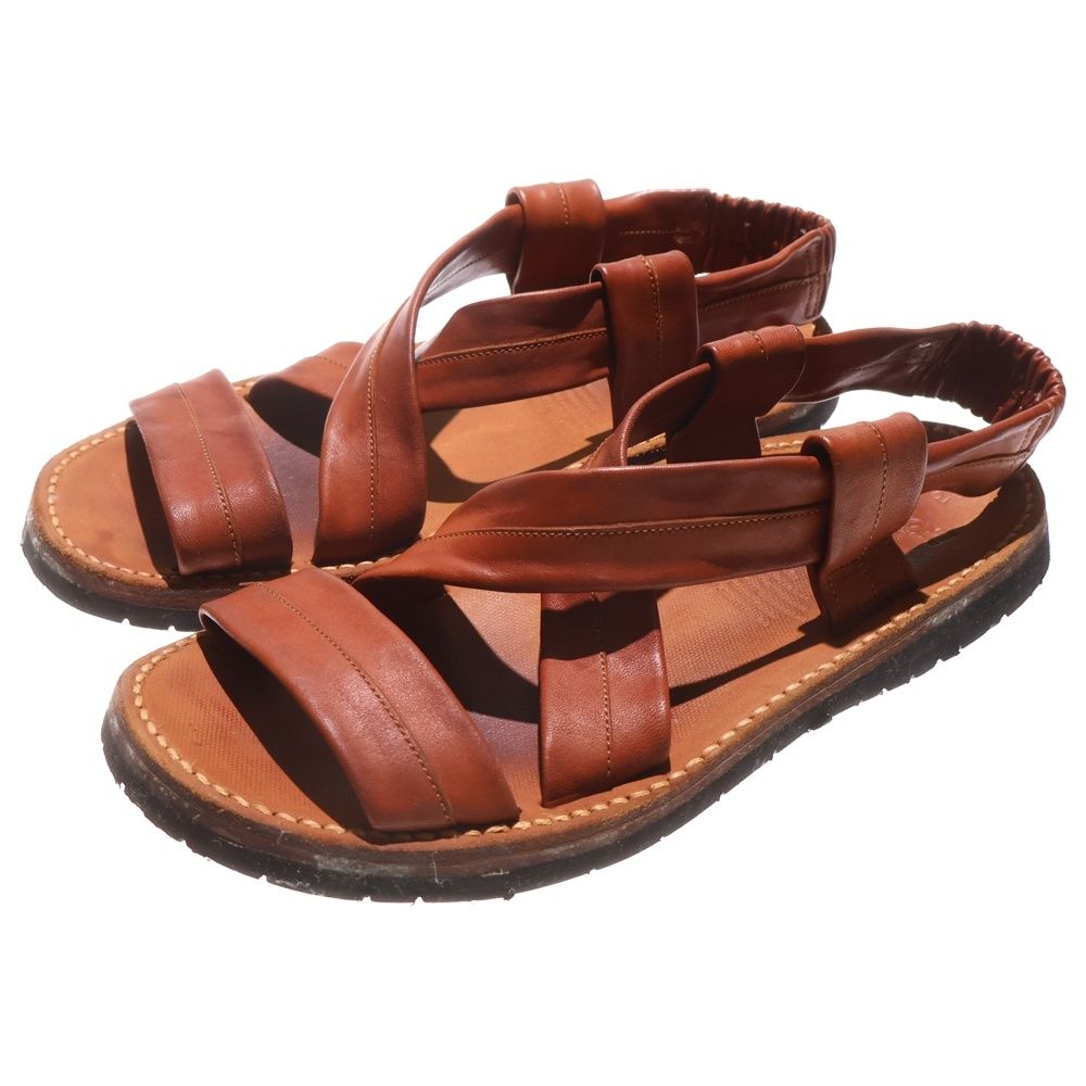 ISAMU KATAYAMA BACKLASH イサムカタヤマバックラッシュ ×トーキョーサンダル ジャパンショルダー製品染 レザーベルトサンダル TO-638-03