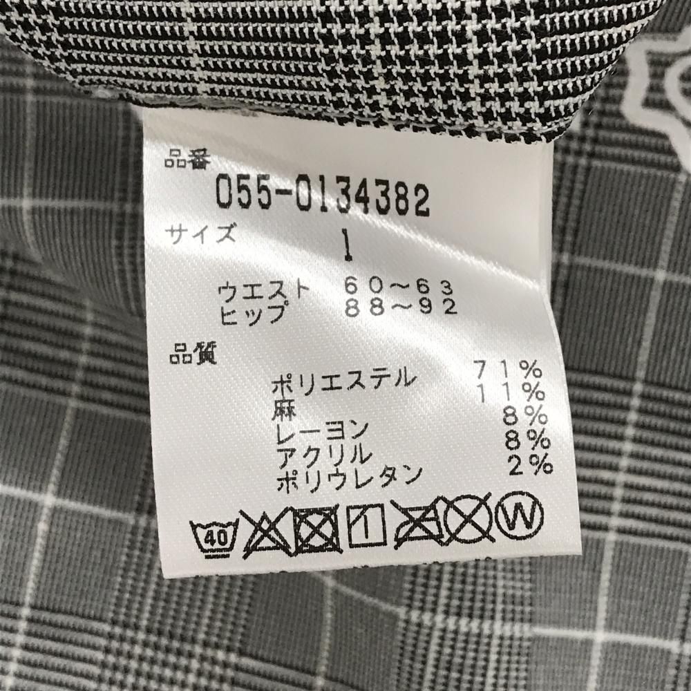  パーリーゲイツ スカート ダークグレー×白 グレンチェック 上部プリント レディース 1 M ゴルフウェア PEARLY GATES スカート レディースウェア