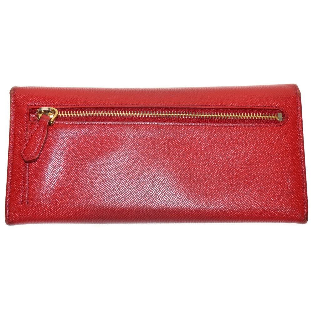 PRADA プラダ METAL ORO サフィアーノ メタル オーロ ロングウォレット 長財布 レッド 1 M 1132