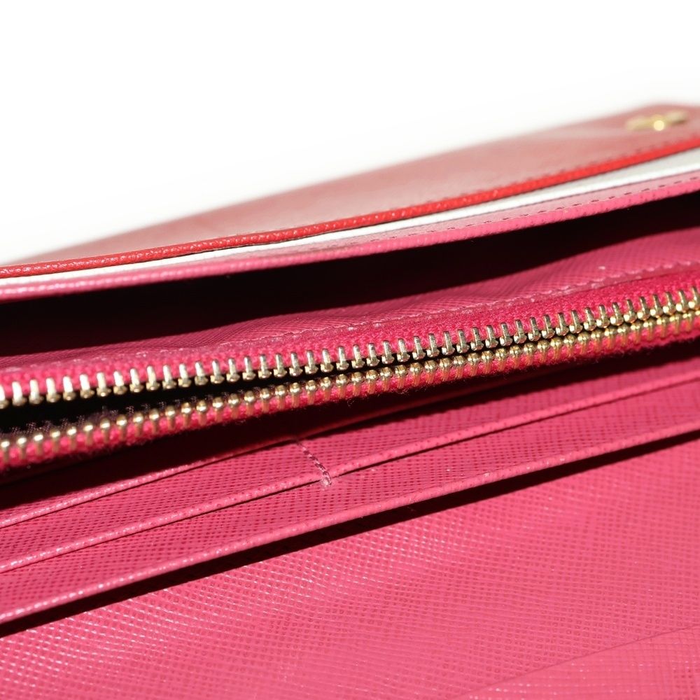  PRADA プラダ METAL ORO サフィアーノ メタル オーロ ロングウォレット 長財布 レッド 1 M 1132 長財布 小物