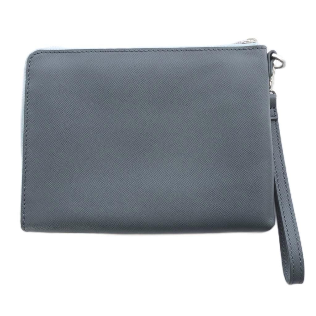 トリーバーチ TORY BURCH エンベロープ クラッチバッグ セカンドバッグ ロゴ 水色