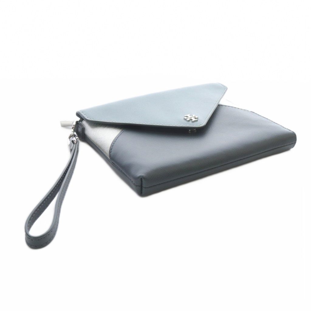  トリーバーチ TORY BURCH エンベロープ クラッチバッグ セカンドバッグ ロゴ 水色 その他 バッグ