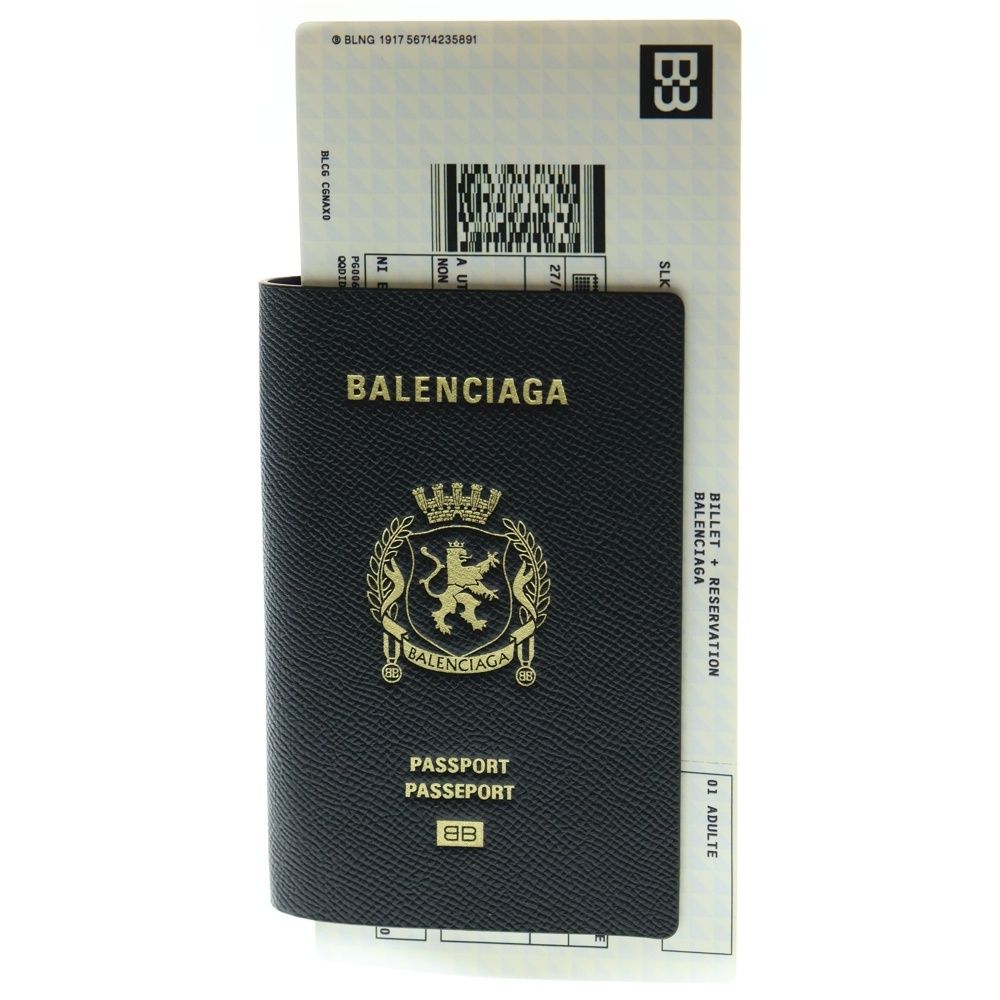 BALENCIAGA バレンシアガ PASS LO WA 2 TIC パスポート 二つ折り財布 長財布 カードケース ロングウォレット レザー ブラック 787774