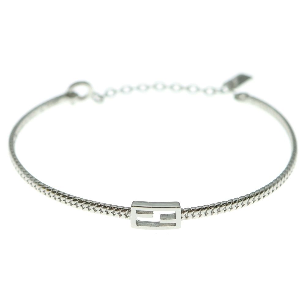 FENDI フェンディ バゲット バングル FFロゴ ブレスレット シルバー GP 8AG987 B08