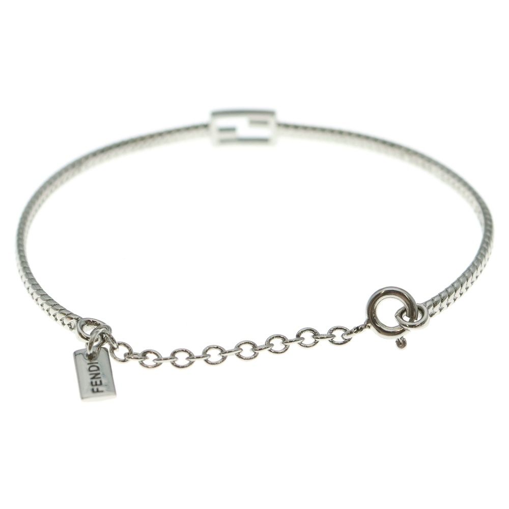 FENDI (フェンディ) バゲット バングル FFロゴ ブレスレット シルバー