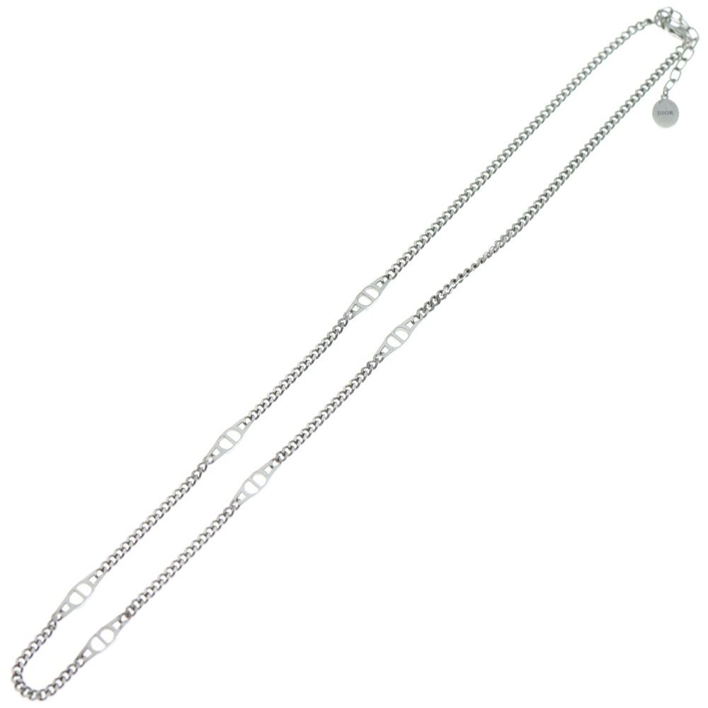 Christian Dior クリスチャンディオール CD Iconチェーンリンクネックレス シルバー N2502HOMST D990