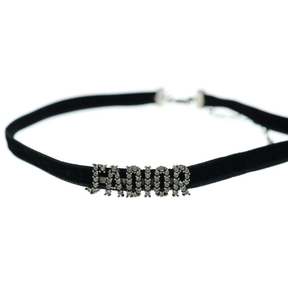  Christian Dior クリスチャンディオール ジャディオール チョーカー ネックレス ブラック ベロア シルバー金具 その他 ヘアアクセサリー